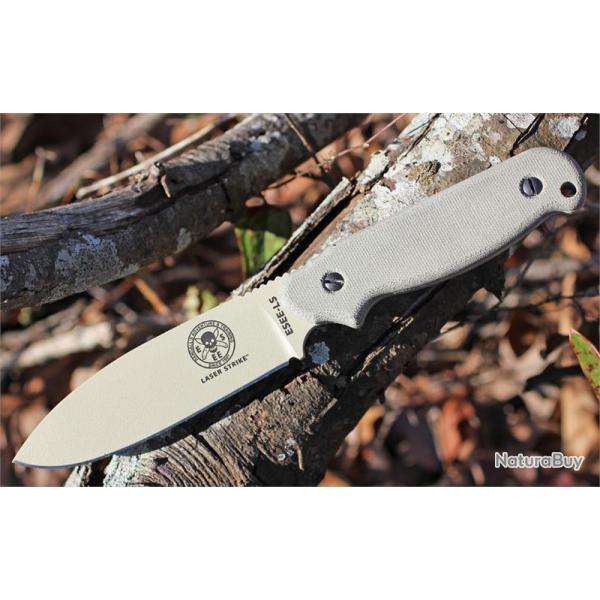 Couteau de Survie ESEE Laser Strike Acier 1095 Desert Tan Manche Micarta Made In USA ESLSPDT