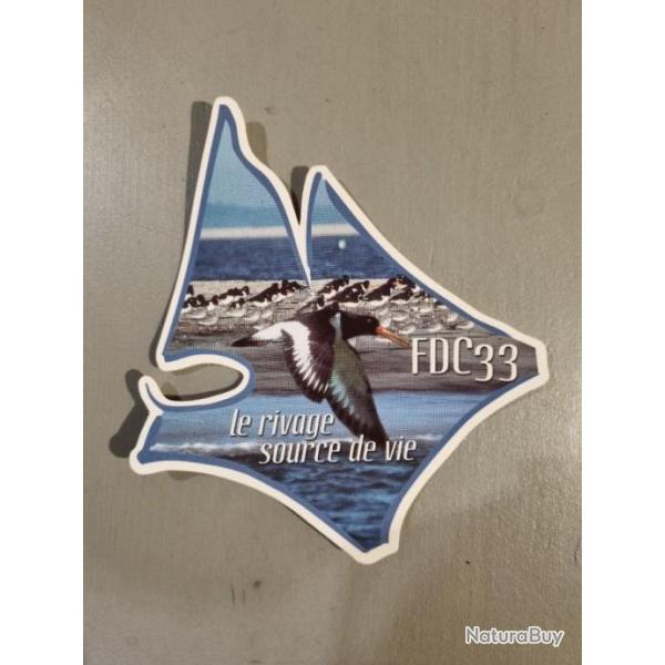 Autocollant chasse FDC 33 hitrier pie neuf