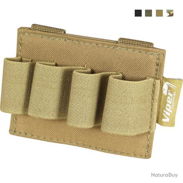 Porte cartouche Molle Coyote 4 emplacements Viper