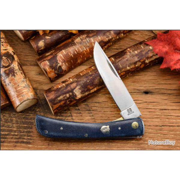Couteau Rough Ryder Denim Micarta Blue Jeans Lame Acier 440 RR2347