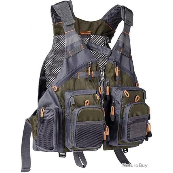 Gilet de pche  Sangle Rglable Pour La Pche  la Mouche Haute Qualit Gilet