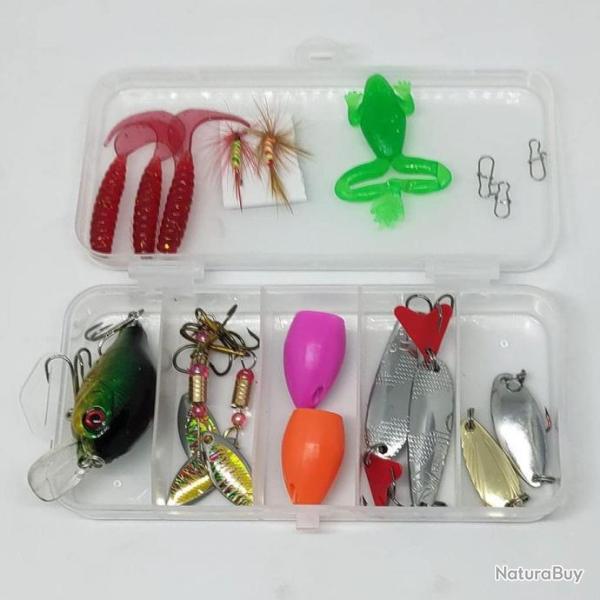 Leurres de p�che Vers Artificielle App�ts Cuill�re P�che Tournante M�tallique Leurres de P�che 19pcs