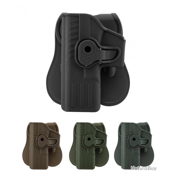 Holster rigide Quick Release pour pistolet type Glock 17 Gaucher-Noir