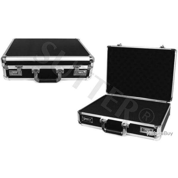 Malette Pistolet en Aluminium 47x37x14cm Housse pour Arme de Poing Fermeture � Code