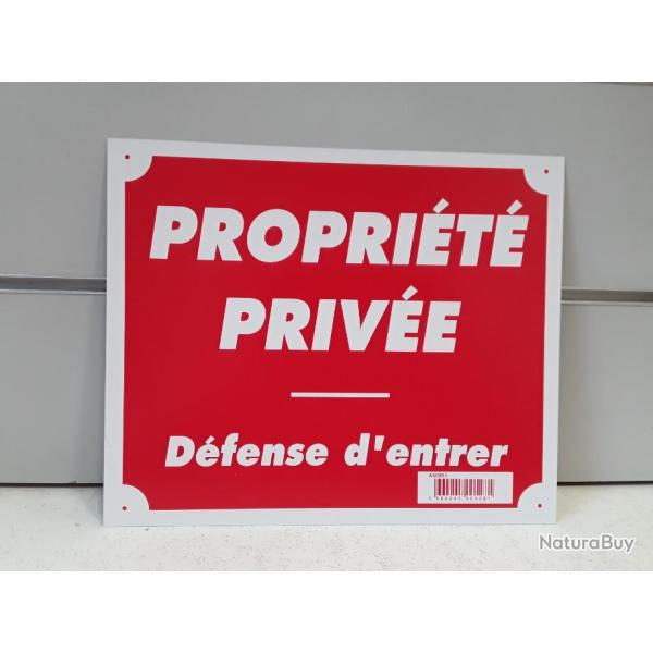 8140 PANNEAU SIGNAL�TIQUE "PROPRIETE PRIVEE DEFENSE D'ENTRER" ROUGE NEUF ALUMINIUM