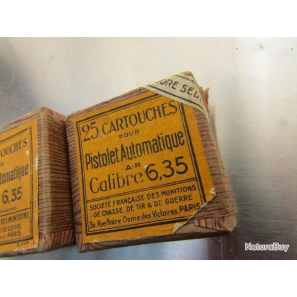 boite 6.35 perc�es 25 acp RARE � blanc donc plus courtes neutra neutralis�es percut�es vid�es SFM