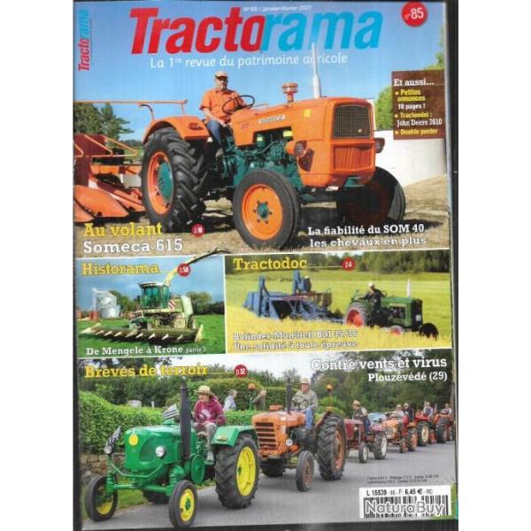 tractorama 85 janvier-f�vrier 2021 , bolinder munktell, someca 615, plouz�v�d� 2020, krone, deutz
