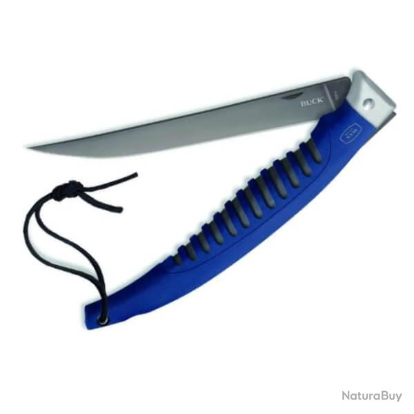 BU0220BLS-Couteau pliant  filet Buck Silver Creek bleu