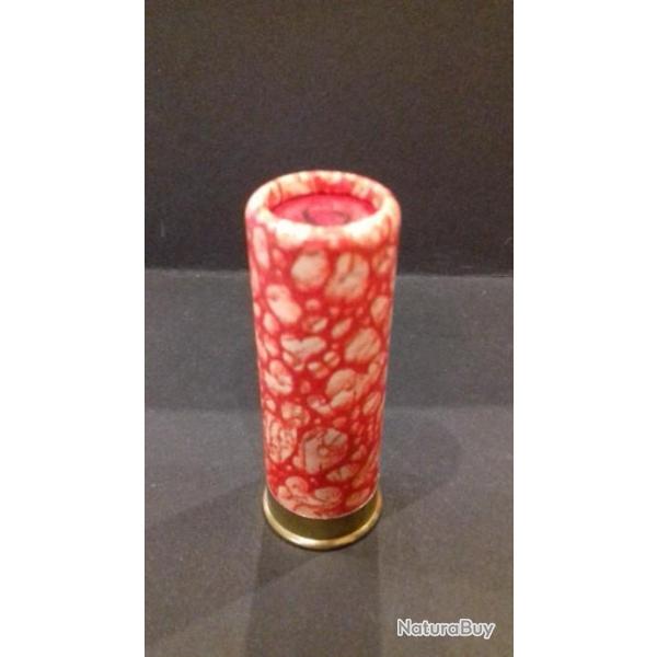 CARTOUCHE  MANUFRANCE NON RECHARGEE CAL.12 PLOMB 6 BLANCHE TIGREE ROUGE CULOT DE 8mm