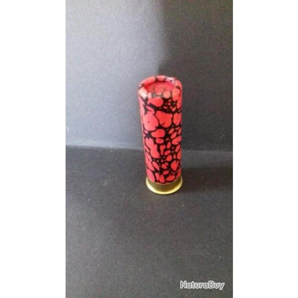 CARTOUCHE ANCIENNE NON RECHARGEE MANUFRANCE CAL.16 PLOMB 6 ROUGE TIGREE NOIRE