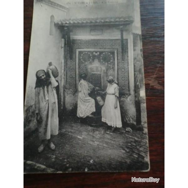 CP PAYS  MAROC  SCENE ET TYPES  A LA FONTAINE