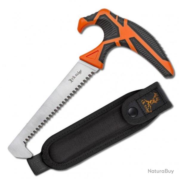 Scie Elk Ridge Trek Saw Lame Acier SK5 Manche FRN Orange Etui Nylon ERTKSAW001