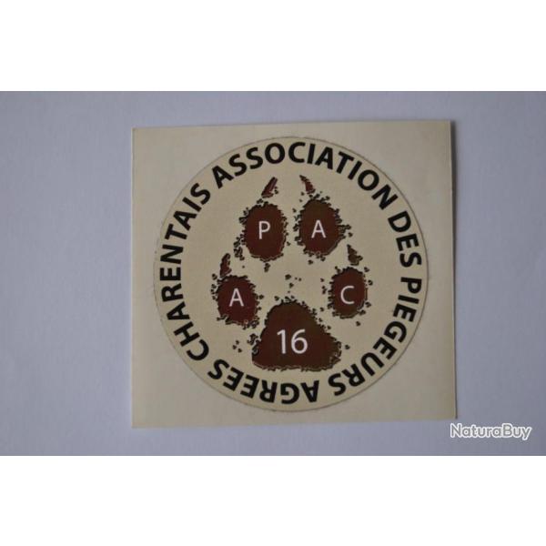 autocollant chasse piegeur a.p.a.c.16