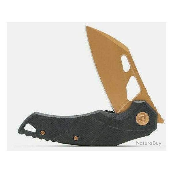 Couteau Fox Edge Atrax Bronze Lame Acier 8Cr13MoV Manche G10 IKBS Linerlock Clip FE011