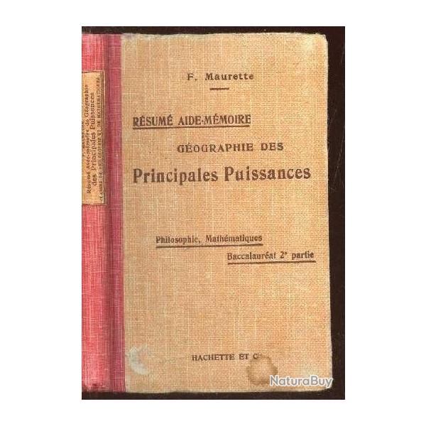 G�ographie des principales puissances du monde - 1909 - F. Maurette