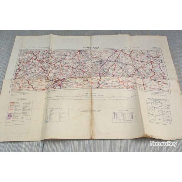 CARTE D'ETAT-MAJOR ANGLAISE LEIPZIG PLZEN.