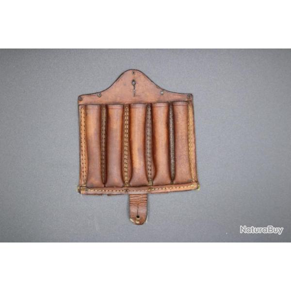 Petite cartouchire en cuir pour 5 cartouches gros gibier