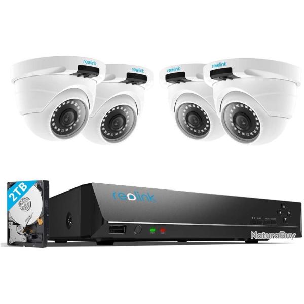 Camra de Surveillance Extrieure Vido Surveillance Avec Disque Dur 2TO Haute Capacit de Memoire