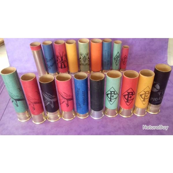 COLLECTION DE 19 DOUILLES ANCIENNES CARTOUCHERIE FRANCAISE  POUR LA COLLECTION