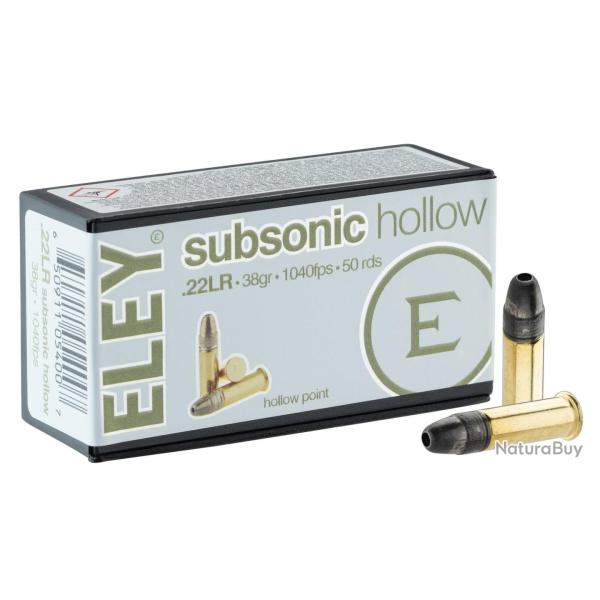 Munitions ELEY Calibre 22LR Subsonic 38gr - 2.5g x50