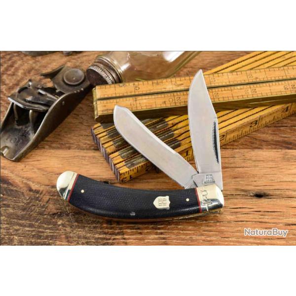 Couteau Rough Ryder Bow Highland Blue Jean Lame Acier 440 Manche Micarta RR2379