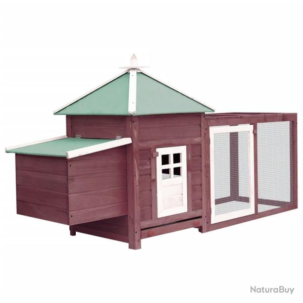 Poulailler avec nichoir 193 x 68 x 104 cm bois de sapin massif moka 02_0001673