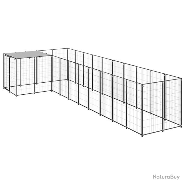 Chenil ext�rieur cage enclos parc animaux chien 7,26 m� acier noir 02_0000553