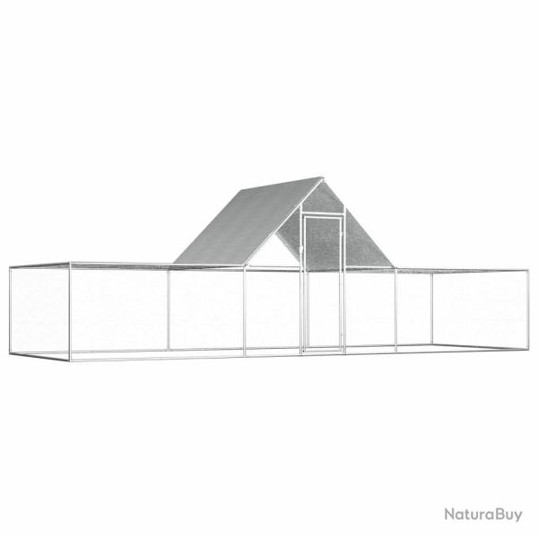 Poulailler 6 x 2 x 2 m avec un toit rsistant  l'eau acier galvanis 02_0001719