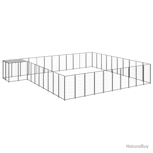 Chenil ext�rieur cage enclos parc animaux chien 31,46 m� acier noir 02_0000523