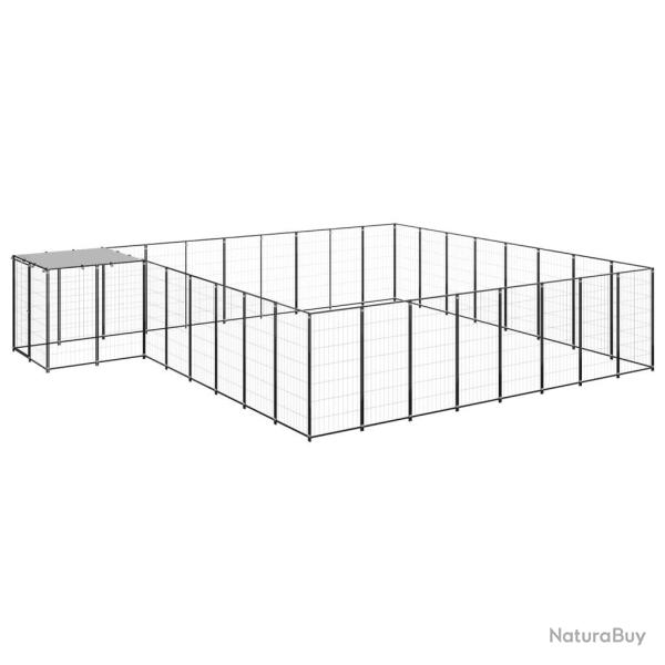 Chenil ext�rieur cage enclos parc animaux chien 20,57 m� acier noir 02_0000507