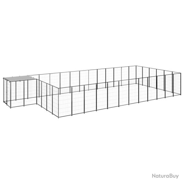 Chenil ext�rieur cage enclos parc animaux chien 22,99 m� acier noir 02_0000510