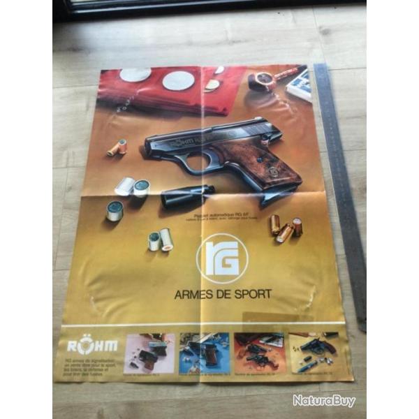 Ancien Poster Chasse pistolet RG 8F ROHM