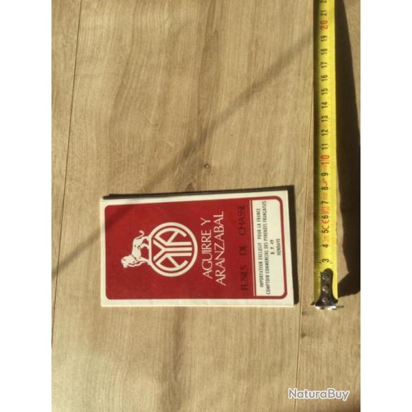 Ancien catalogue livret D�pliant AGUIRRE Y ARANZABAL