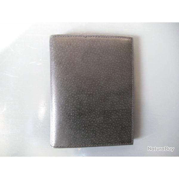 PORTEFEUILLE/PORTE CARTES 3 VOLETS CUIR NOIR
