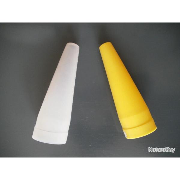 LOT 2 CONES DE SIGNALISATION POUR MAGLITE ML  1X BLANC ET 1X JAUNE