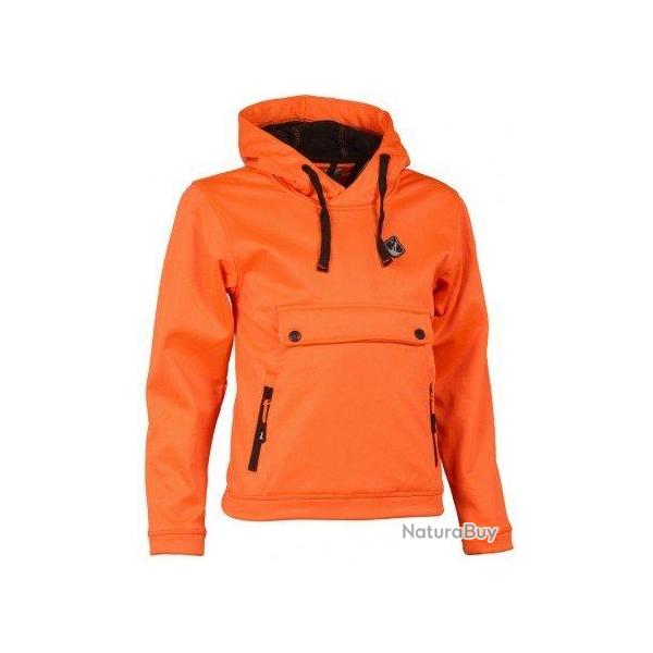 Sweat � capuche enfant orange fluo Percussion