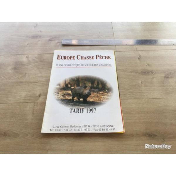 Ancien catalogue livret Europe chasse p�che