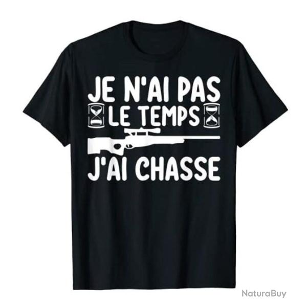 Tee-shirt chasse - Humoristique - Noir - Livraison gratuite et rapide