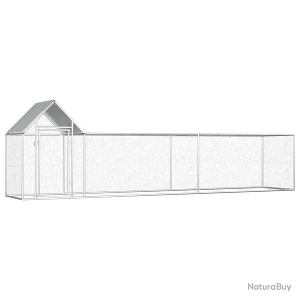 Poulailler 5 x 1 x 1,5 m acier galvanis toit rsistant  l'eau 02_0001716