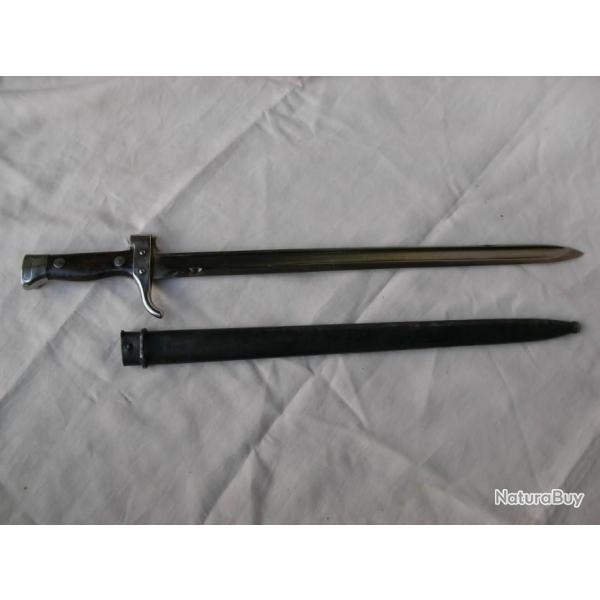 WW1/PREWAR FRANCE BAIONNETTE FRANCAISE BERTHIER 2eme TYPE ET FOURREAU NUM�ROT�S
