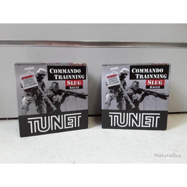 LOT DE 2 BOITES DE 25 CARTOUCHES A BALLES TUNET COMMANDO TRAINING SLUG CAL12