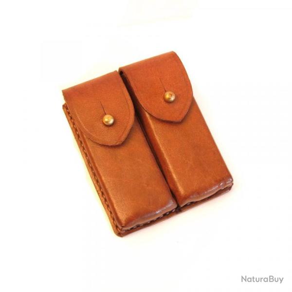 Etui cuir pour 2 lames chargeur C96 Mauser rf. ba 85