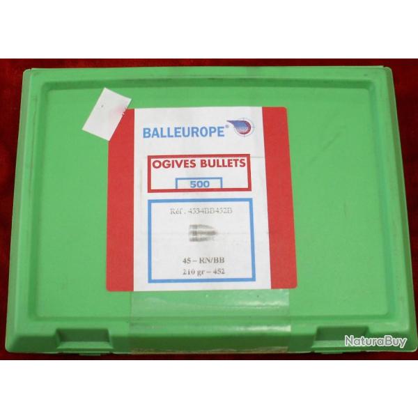 OGIVES BALLE EUROPE CAL 45 RN  210GR CAL 452 X500
