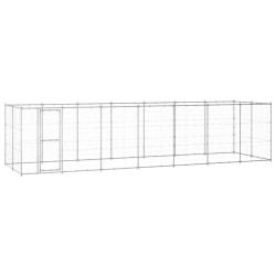 Chenil ext&eacute;rieur cage enclos parc animaux chien ext&eacute;rieur acier galvanis&eacute; 16,94 m&sup2; 02_0000410