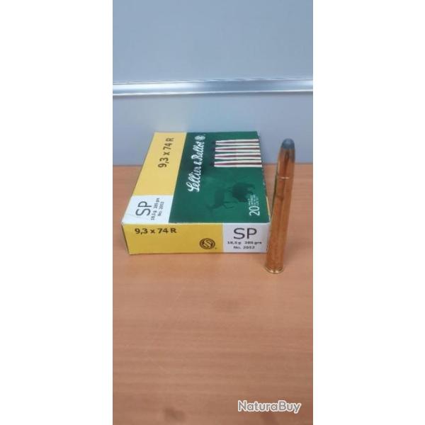 !!! NEUF !!! MUNITIONS SELLIER & BELLOT 9,3x74 R SP 285GRS PAR 20