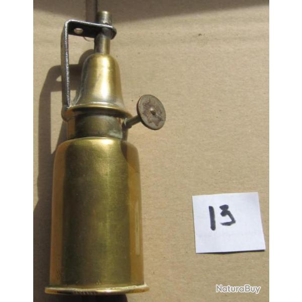 Lampe artisanale de tranch� r�ajustage noire de fum�e (N�13)