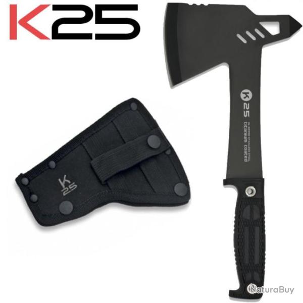 Hache Tactique K25 RK-32266 Inox Titane + Etui de protection