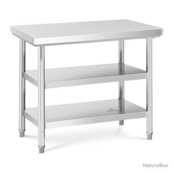 Table de travail inox 100 x 70 cm 600 kg 3 niveaux 14_0003676