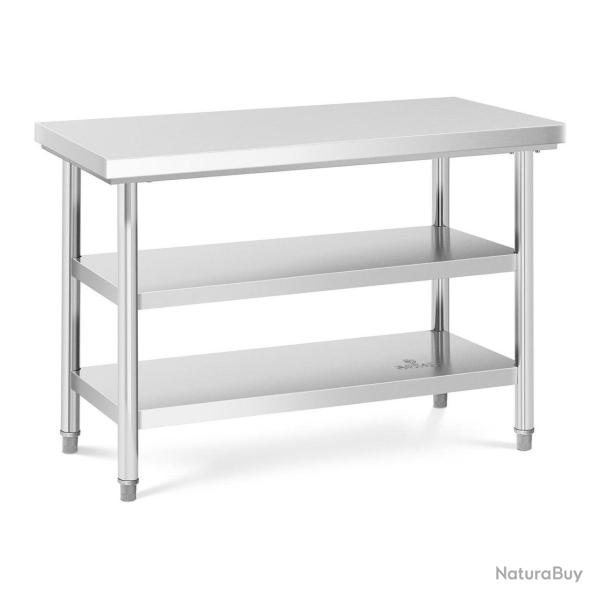 Table de travail inox 120 x 60 cm 600 kg 3 niveaux 14_0003680
