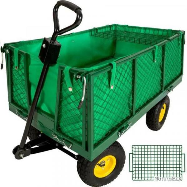 Chariot avec plateau amovible - 500kg de charge - B�che - Vert -  Livraison gratuite et rapide
